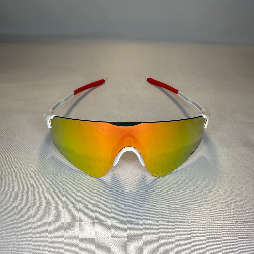 Oakley EvZero Red/Orange Lens White Frame Men’s Sports Sunglasses